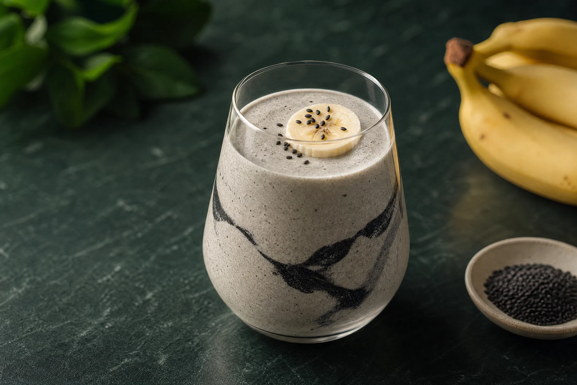 Black sesame banana protein shake